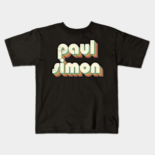 Retro Vintage Rainbow Paul Letters Distressed Style Kids T-Shirt